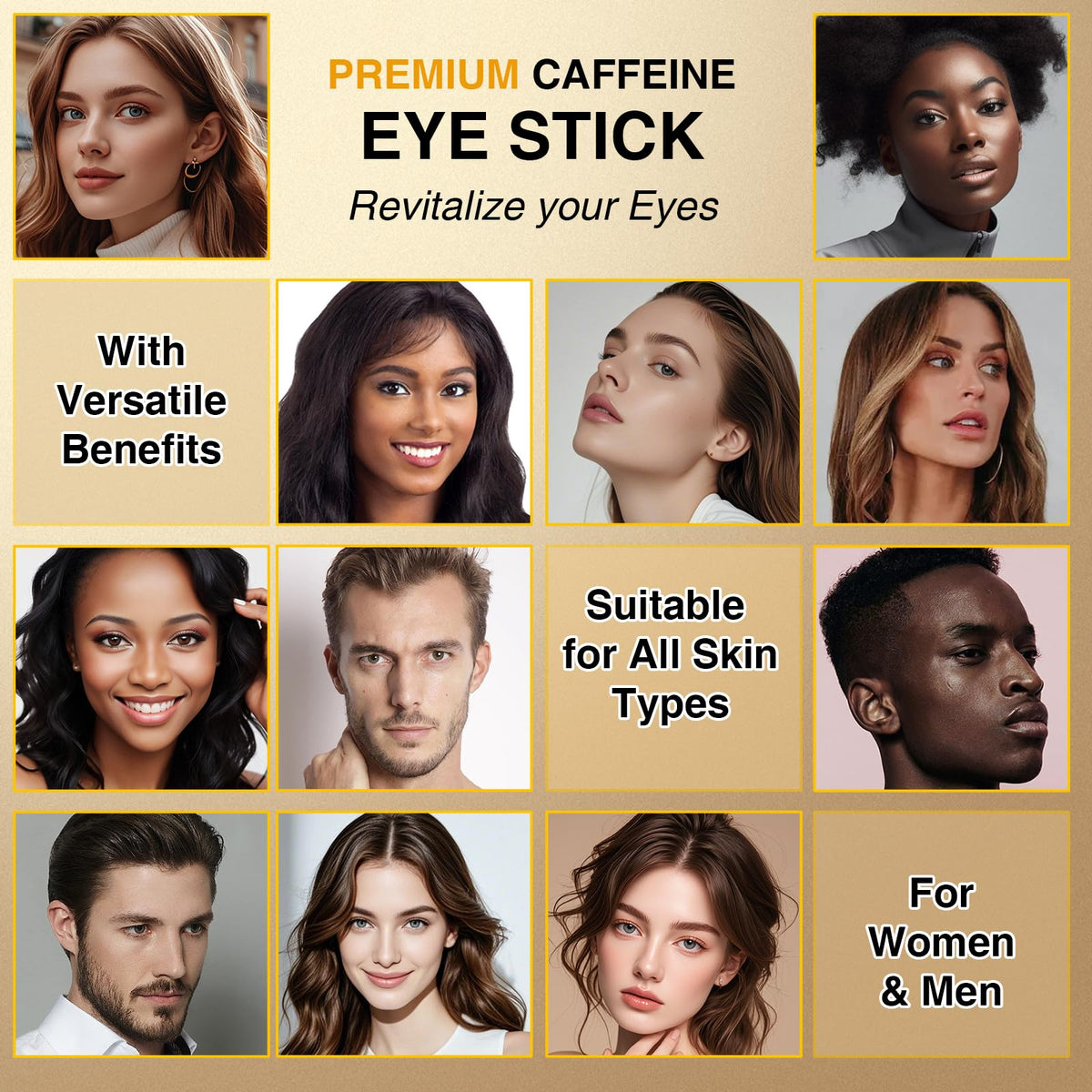 OMYIJVS Caffeine Eye Cooling Stick – Rapid Depuffing & Anti-Aging Treatment for Dark Circles, Wrinkles & Eye Bags
