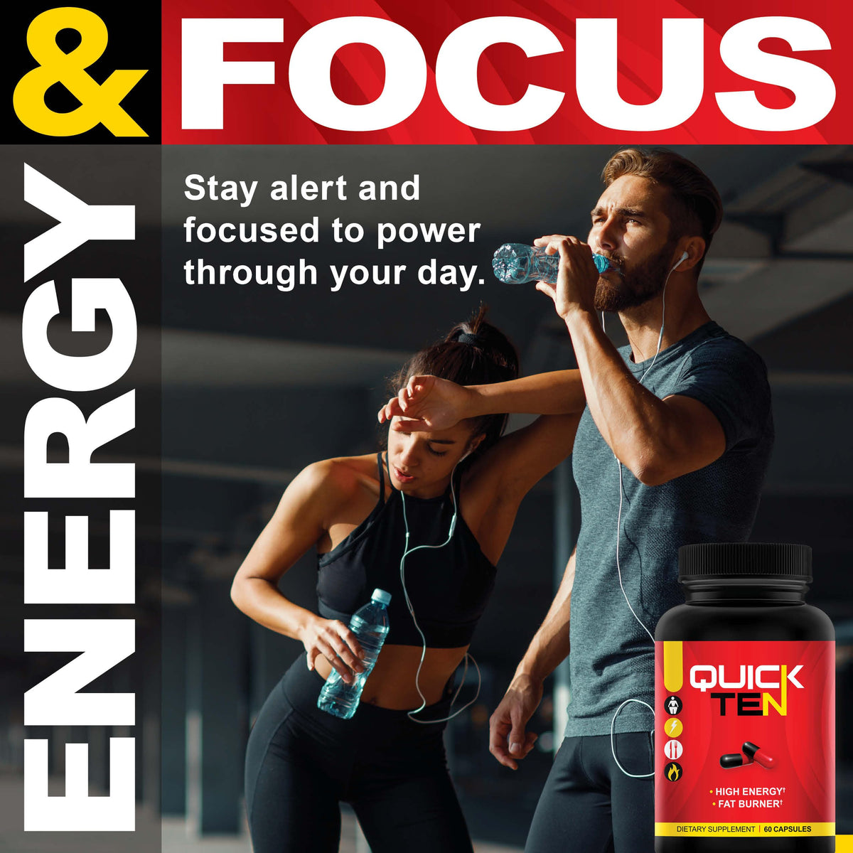 Nutriment Quick Ten - Best Weight Loss Pills - Natural Metabolism Booster, Appetite Suppressant, Fat Burner Pills - Premium Diet Pills for Women and Men - Energy and Focus Blend - 60 Capsules