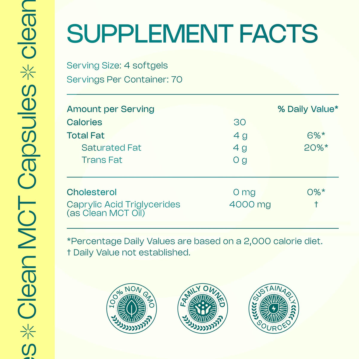 LevelUp Clean MCT Oil Capsules, 100% C8 Caprylic Acid, Keto, 280 Count