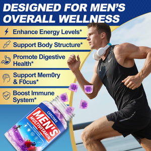 Ceecisee Men’s Methylated Multivitamin Gummies: Chewable Multivitamins Mens Gummy with Omega Probiotic Magnesium Zinc Vitamins B12 D3 - No Iron Daily Supplement Support Energy Immune for Men(120Count) CeeciseeBuy Supplements Australia