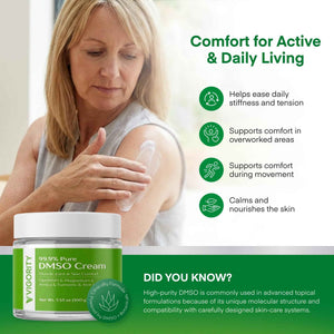 Vigority DMSO Cream 99.9% Pure for Topical Joint, Muscle Comfort - DMSO Pharmaceutical Grade Cream with Arnica, Magnesium, Turmeric, OptiMSM, Aloe Vera 2 Pack