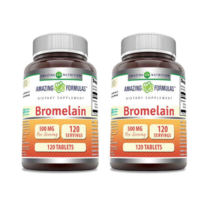 Amazing Formulas Bromelain 500 Mg - Tablets Supplement - Non-GMO - Gluten-Free - Made in USA (Pack of 1 - 240 Count)