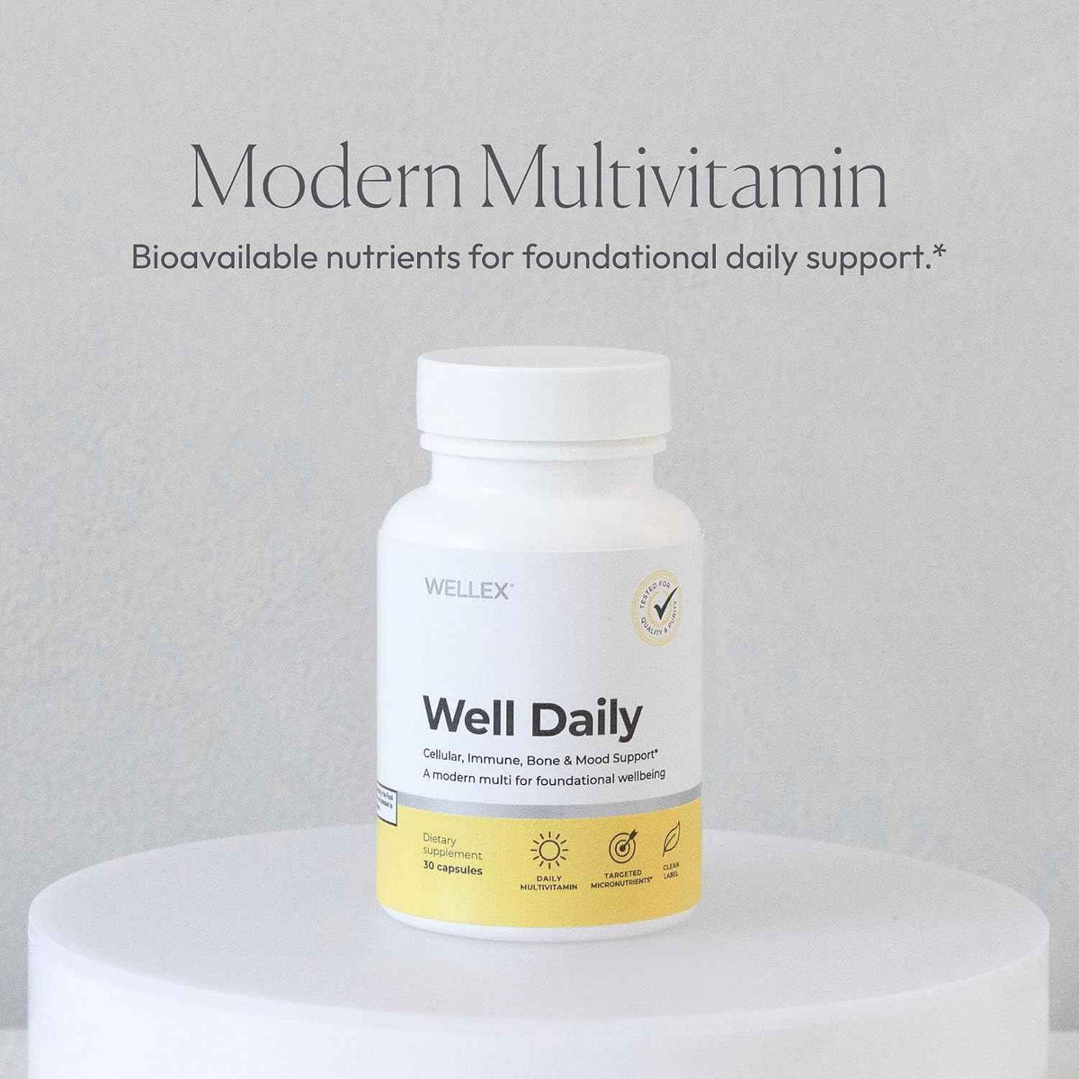 Wellex Well Daily - Modern Multivitamin - Bioavailable Nutrients for Immune, Cellular & Bone Health Support