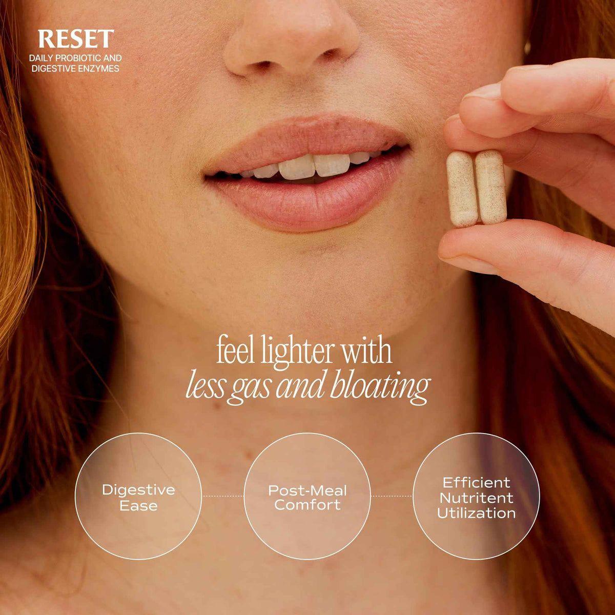 Reset Daily Probiotic + Prebiotic Plant Digestive Enzymes - Advanced Gut Reset for Women