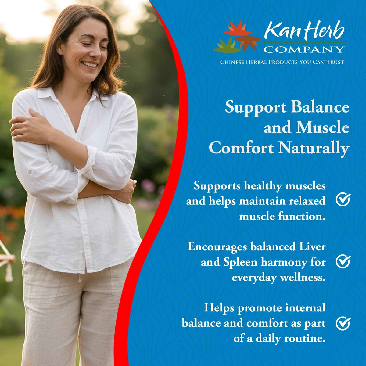 Kan Herbs Company Peony & Licorice Formula Tablets - Traditional Chinese Herbal Blend with White Peony Root & Chinese Licorice to Support Liver Balance, Muscle Comfort & Digestive Harmony, 60 Tablets