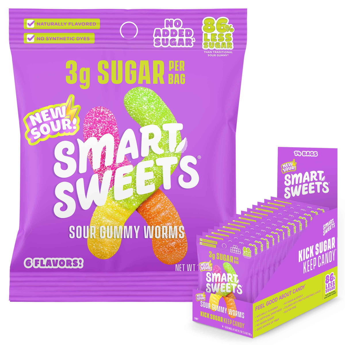 SmartSweets Sweet Fish, Low Sugar Gummy Candy (3g), Low Calorie (130), Gluten-Free -1.8oz (Pack of 12) Packaging may vary