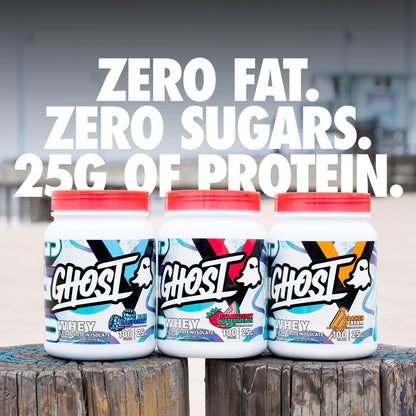 GHOST Clear Whey Isolate Protein Powder, Blue Raspberry - 1.4 LB Tub, 25G of Whey Protein - Post Workout Drink for Muscle Gain & Recovery - Sugar Free, Soy Free & Zero Fat, 20 Servings