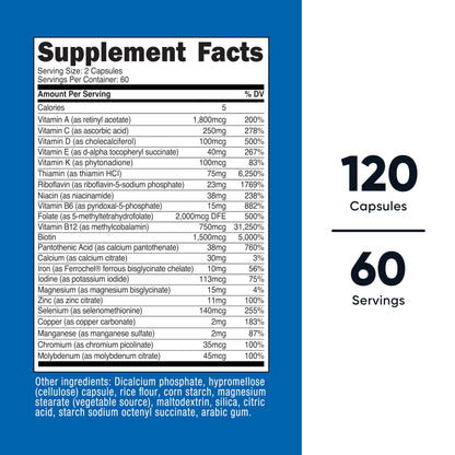 Nutricost Methylated Multivitamin 120 Capsules, 60 Servings - 23 Vitamin & Minerals Per Serving