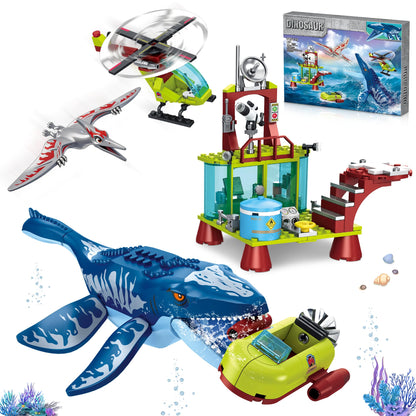 Ocean Explorer Mosasaurus Dinosaur Building Set Toys for Kids Boys Age 6-12