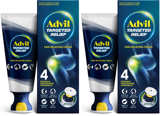 Advil Targeted Relief Pain Relieving Cream with Massage Applicator,Up to 8 Hours Powerful Relief of Minor Arthritis Pain,Joint-Pain,Lower Back-Pain and Muscle-Pain,2.5 oz,(Pack of 2)