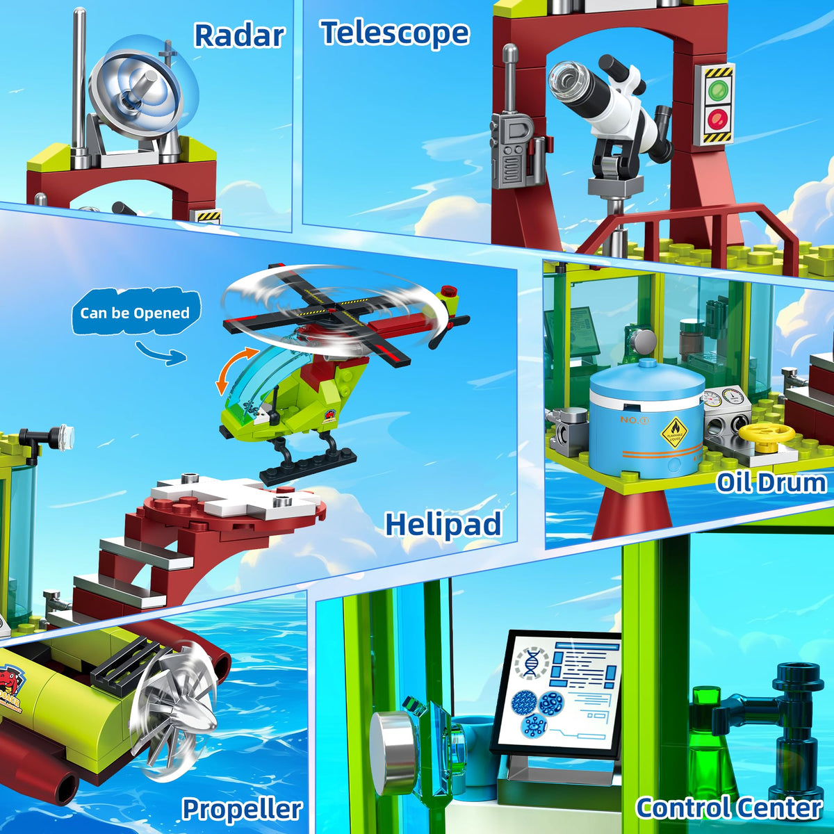 Ocean Explorer Mosasaurus Dinosaur Building Set Toys for Kids Boys Age 6-12