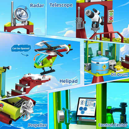 Ocean Explorer Mosasaurus Dinosaur Building Set Toys for Kids Boys Age 6-12