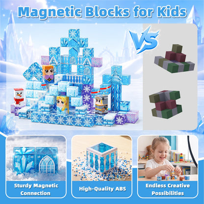 150PCS Magnetic Blocks, STEM Building Cubes Toys Birthday Gifts for Girls