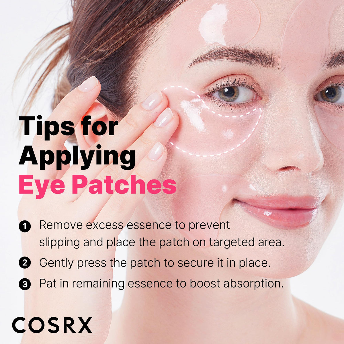 COSRX Pink Peptides Collagen Hydrogel Eye Patch - 60 Patches - Revitalizing Under Eye Mask for Dark Circles & Puffiness
