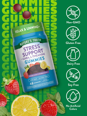 Nature's Truth Stress Relief Gummies for Adults | with Gaba, L Theanine, and Lemon Balm | Lemon Strawberry Flavor | Non-GMO & Gluten Free Supplement Nature's TruthBuy Supplements Australia