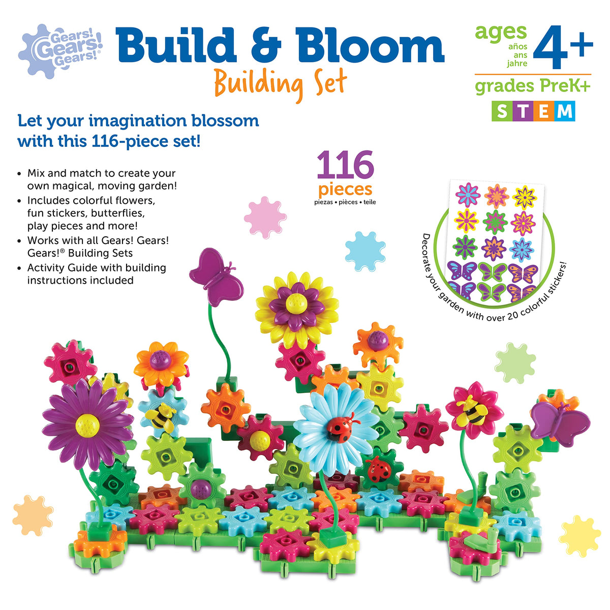 Learning Resources Gears Build & Bloom Building Set