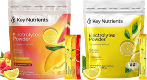 KEY NUTRIENTS Electrolytes Powder Bundle, Variety Pack 10 Count Packets + Classic Lemonade 20 Count Packets, Sugar Free Hydration Travel Drink Mix with Vitamins & Minerals, No Calories