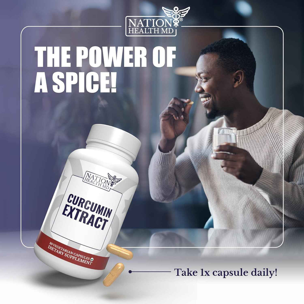 Curcumin Extract Supplement for Joint & Immune Support - Curcumin Extract 500mg, 39x More Bioavailable, Full Spectrum Curcugen, 30 Days Supply, 30 Capsules