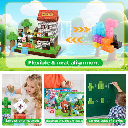 ToyUnited 300PCS Magnetic Blocks - Magnetic Building Blocks, Stacking Magnet Cubes Toys, STEM Montessori Sensory Game Toys for Kids Boys and Girls Ages 3 4 5 6 7 8 9 10+ Birthday Gifts