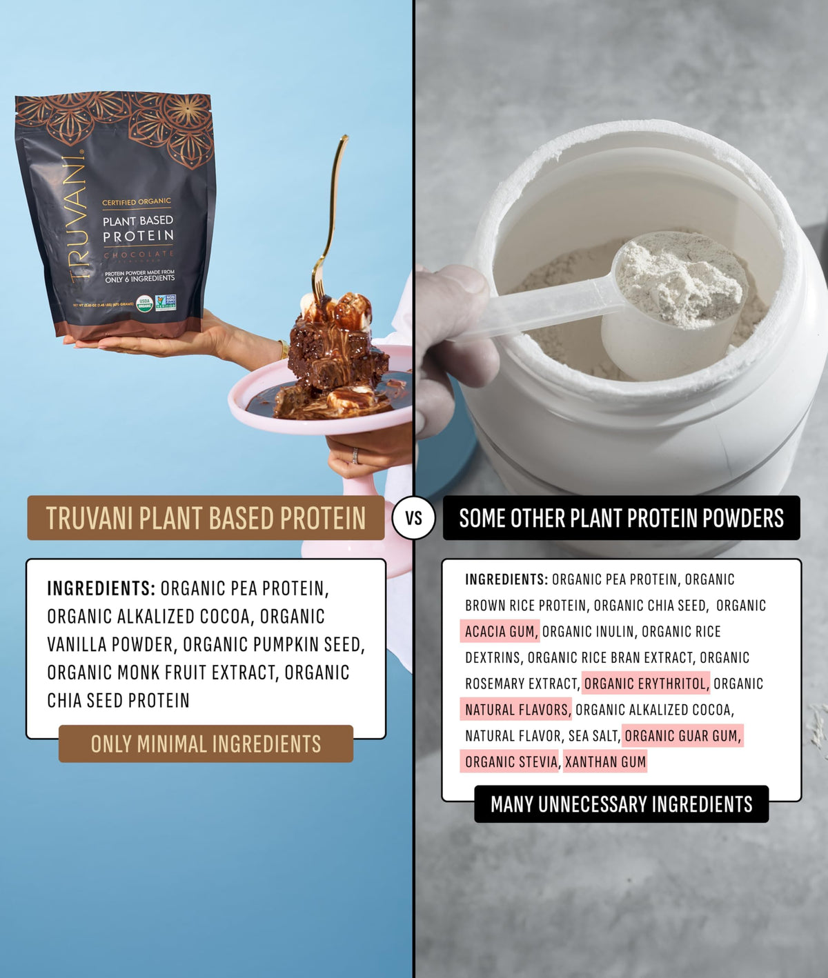 Truvani Organic Plant Based Protein Powder - Strawberry - 10 Servings - Vegan - 20g Pea Protein - Single Serving Travel Packets - Keto - Gluten & Dairy Free - Low Carb