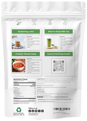 Micro Ingredients Whole Milk Powder, 4 lb - Pasture-Raised, rBST-Free - Pure & Rich in Protein - Ideal for Baking & Everyday Use - Non-GMO, Gluten-Free, Premium Grade