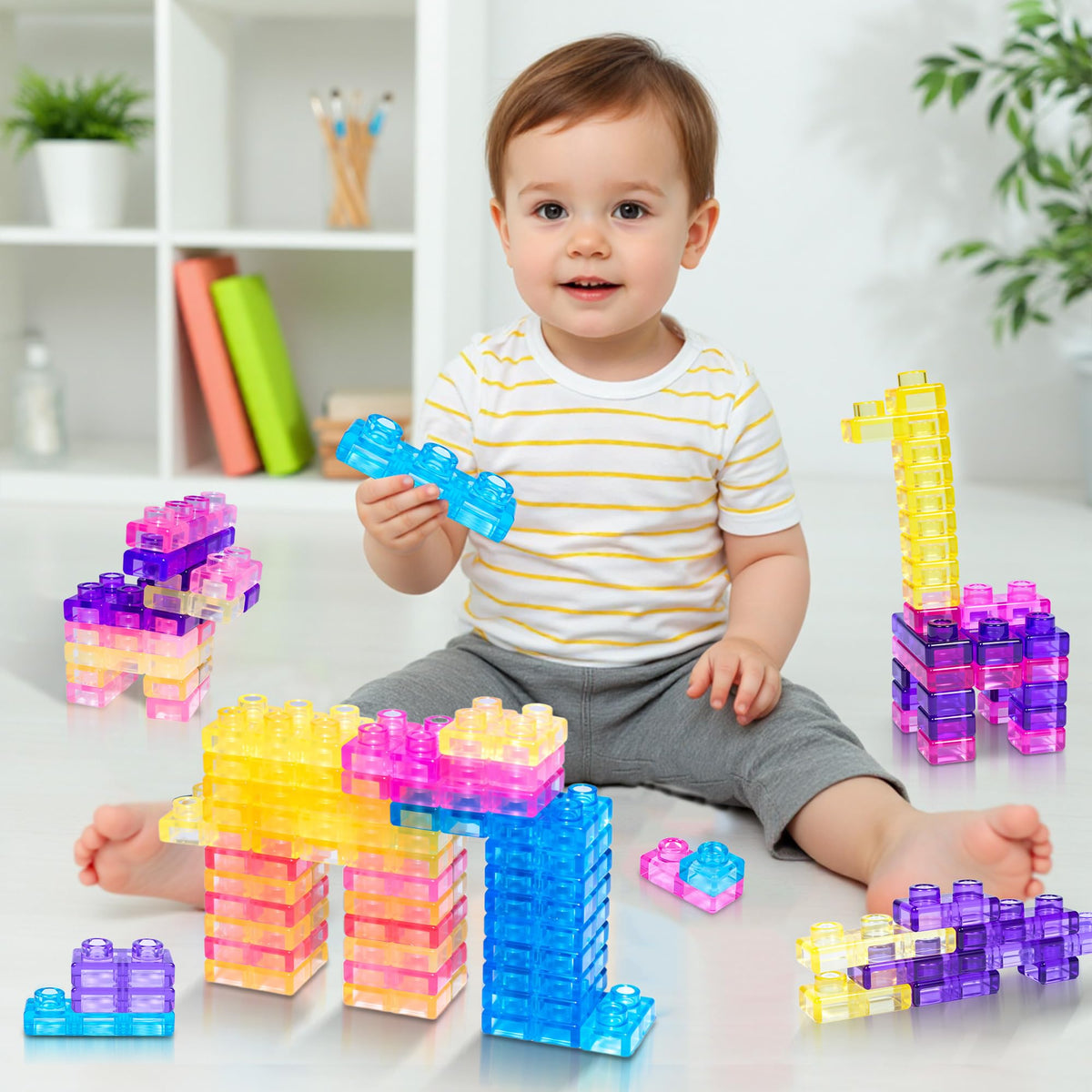 40 PCS Sensory Soft Building Blocks for Toddlers Kids, Squishy Stacking Toy
