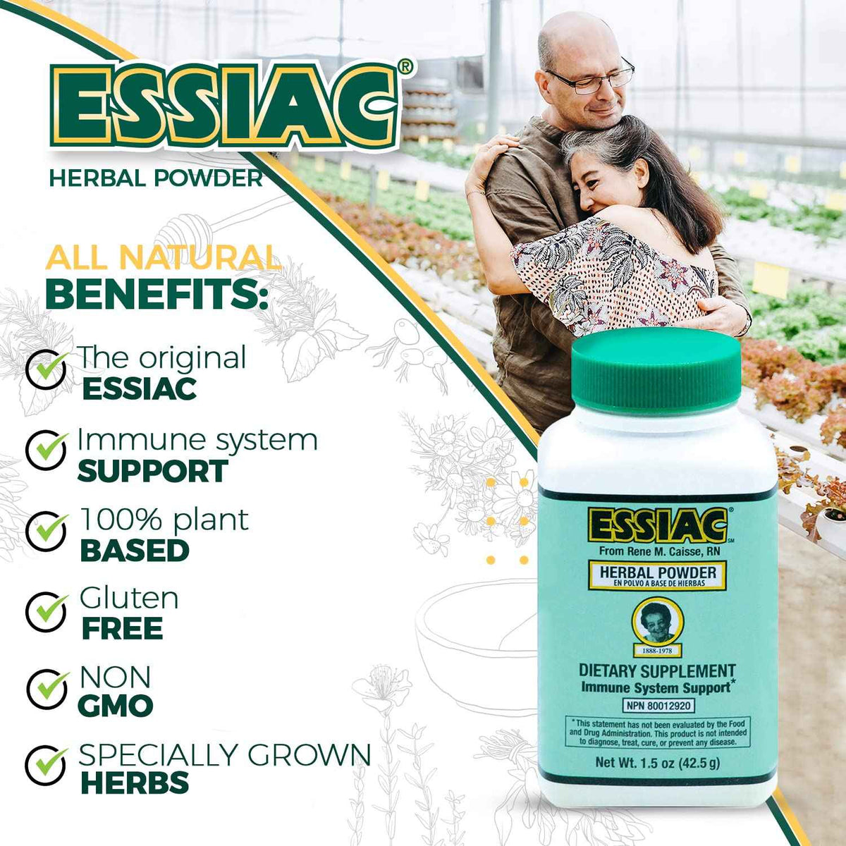 Essiac PowderESSIAC Original Herbal Tea Powder - 1.5 oz Bottle - Powerful Antioxidant Blend to Help Promote Overall Health & Well-Being - Original Formula from 1922 (1)