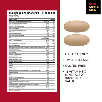 GNC Mega Men Sport Multivitamin for Men | Performance, Muscle Function, and General Health | 180 Count