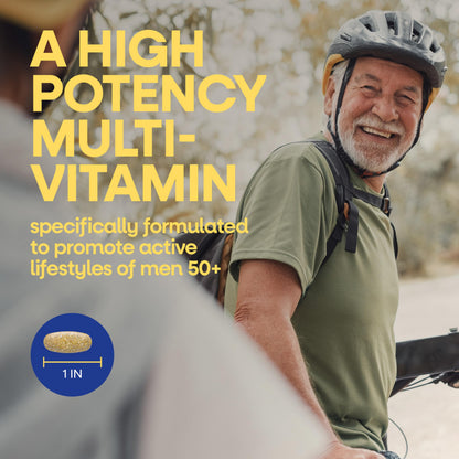 Nature's Way Alive! Ultra Potency Multivitamin for Men 50 Plus, Complete High Potency Formula with Vitamin D3, C, E, Methyl B12, Supports Cellular Energy, Heart, Brain, and Eye Health,* 150 Tablets