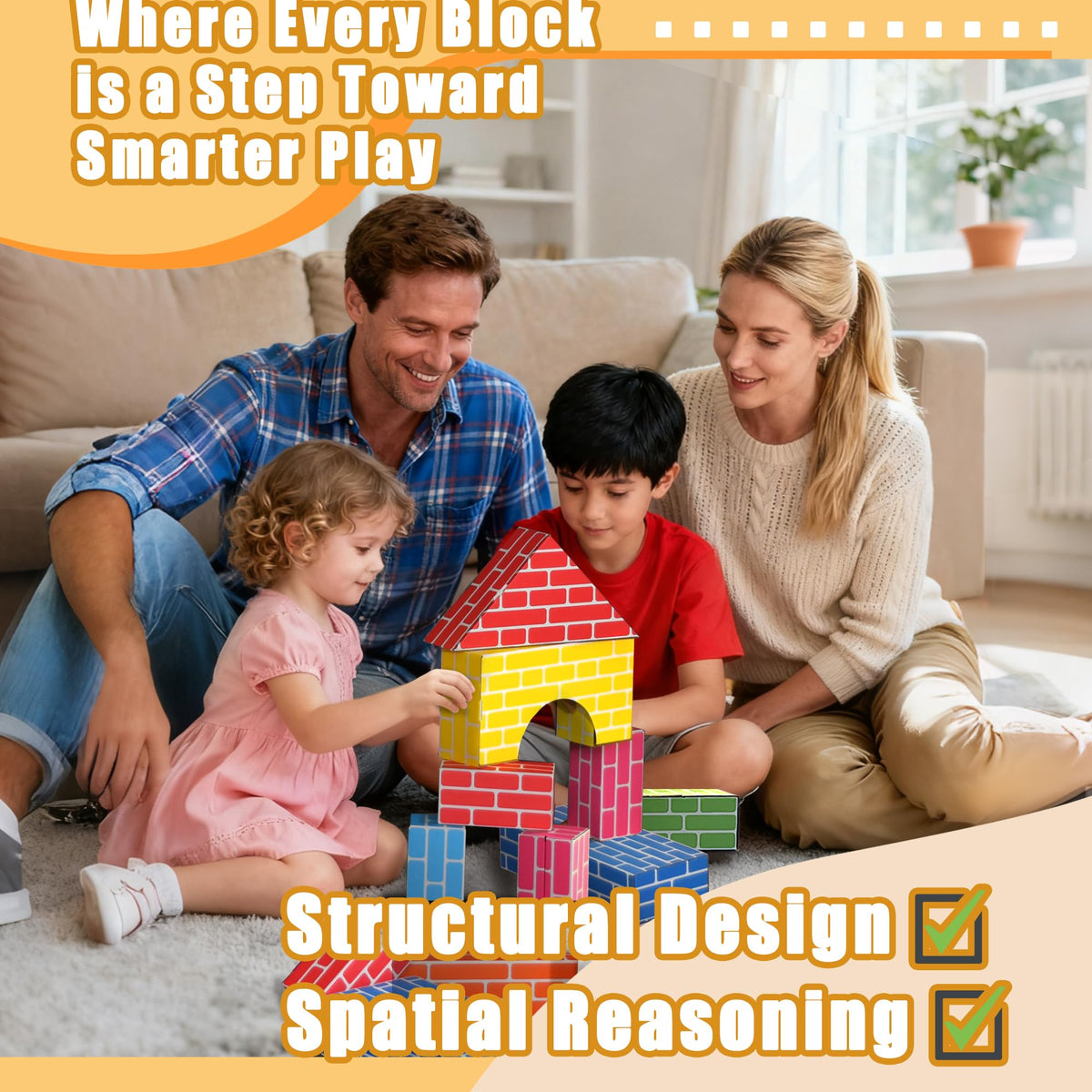 Cartboatoy Cardboard Building Blocks for Kids 36pcs: Jumbo Gifts Heavy Duty Develop Creative Thinking Spatial Reasoning Easy to Assemble