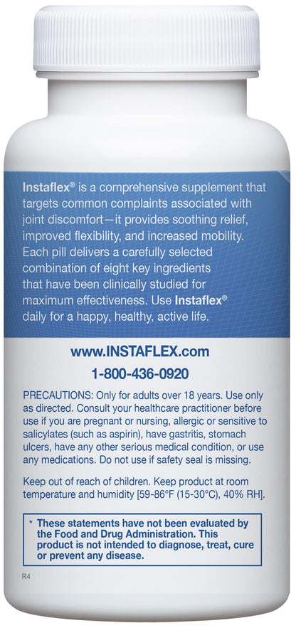 Instaflex Joint Support Supplement for Men and Women - Glucosamine, MSM, White Willow, Turmeric, Ginger, Cayenne, Hyaluronic Acid - 90 Capsules