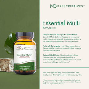 MD Prescriptives - Essential Multi (Delayed Release) - Multivitamin Mineral Complex Supplement for Enhanced Hormone Support - 120 Capsules MD PrescriptivesBuy Supplements Australia