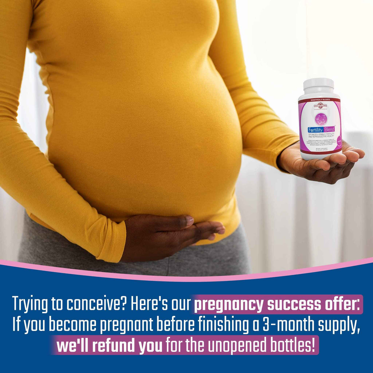Daily Wellness Fertility Blend for Women - Fertility Supplements for Women, Conception Fertility Prenatal Vitamins, Trying to Conceive Progesterone Supplements, Cycle Support Conception Pills - 1 Pack