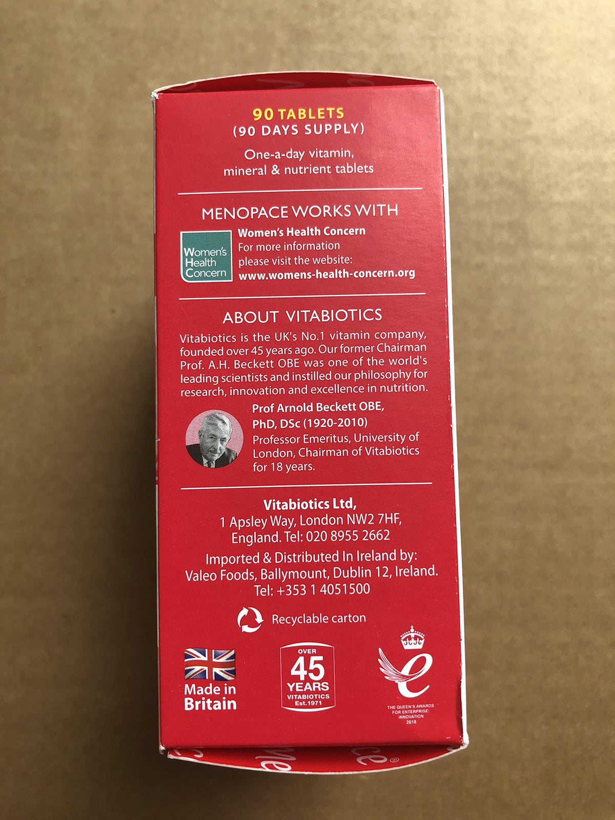 Vitabiotics - Menopace - 90 Tabs