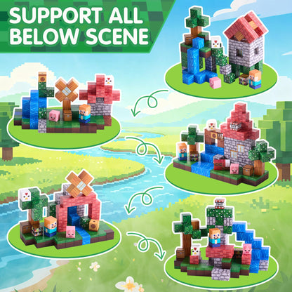 CAPAKIDDO 100 Pcs Animal Forest Magnetic Building Blocks