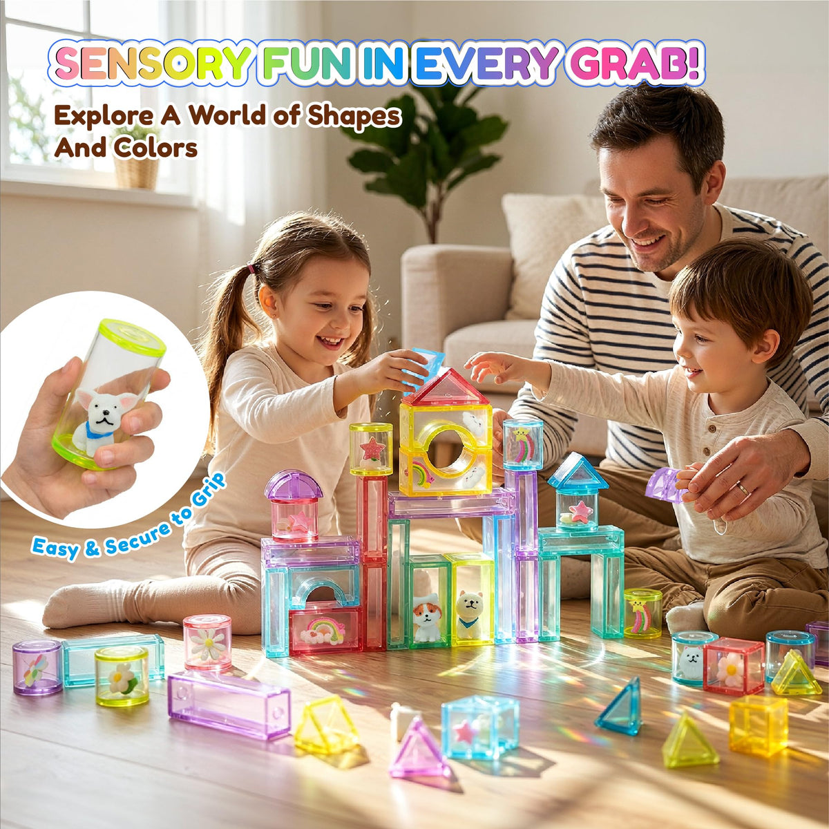 33PCS Soft Sensory Building Blocks for Toddlers, House Garden Gummy Bloc