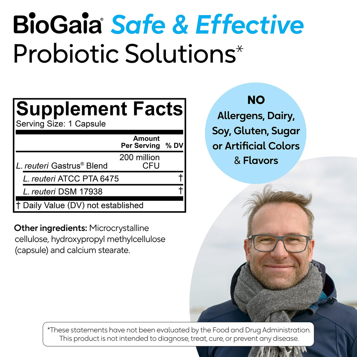 BioGaia Gastrus L reuteri Probiotic - 35 Years of Clinical Gut Research - L reuteri 6475 + 17938 Probiotics - Ease Gut Discomfort, Gas & Bloating - Promotes a Healthy Gut & Microbiome - 30 Chewables