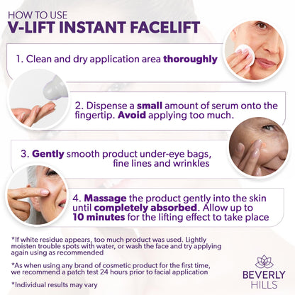 Beverly Hills V-Lift Instant Eye Lift Bee Venom Serum – Firming Eye Treatment for Puffiness, Dark Circles & Wrinkles (30mL)