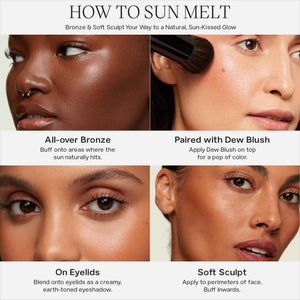 Saie Sun Melt Cream Bronzer - Buildable Balm Face Bronzer for Effortless Sculpting - Cream Contour Enriched with Vitamin C, Nourishing Skincare Ingredients & a Natural Finish - Tan Bronze (1 oz)