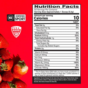 BARE PERFORMANCE NUTRITION BPN Electrolytes Hydration Drink Mix | Sugar Free Electrolyte Powder | 500mg Sodium per Serving | Naturally Sweetened | Strawberry, 50 Servings BARE PERFORMANCE NUTRITIONBuy Supplements Australia