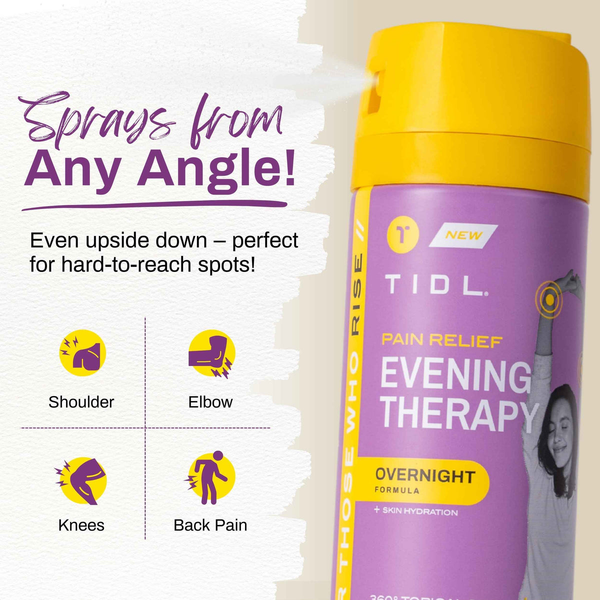 TIDL Pain Relief Spray Bundle - Morning, Cryotherapy & Evening Therapy - 3 x 3oz Sprays for Muscle, Joint, Neck, Back & Knee Pain Relief - Plant-Based Menthol Day & Night Care