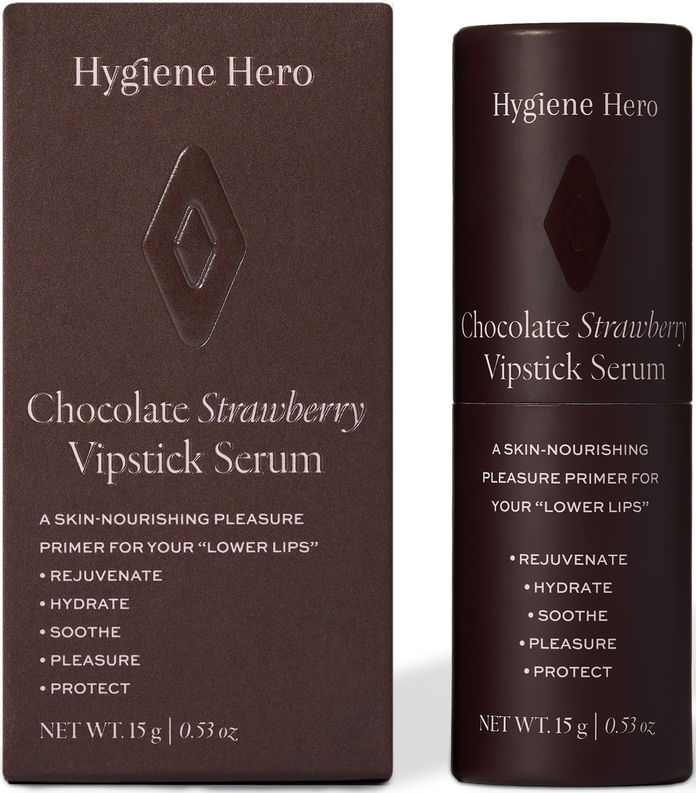 Hygiene Hero Vipstick Sexual Enhancer Serum for Women | Serum for Vulva | Intimate Grooming | Soothe, Hydrate and Protect Your Labia, Chocolate Strawberry, 0.53oz