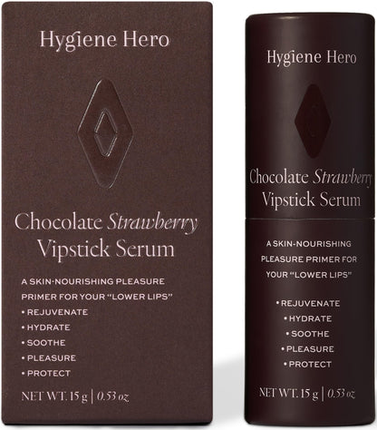 Hygiene Hero Vipstick Sexual Enhancer Serum for Women | Serum for Vulva | Intimate Grooming | Soothe, Hydrate and Protect Your Labia, Chocolate Strawberry, 0.53oz