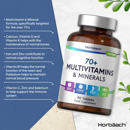 Multivitamin 70 Plus Tablets | 90 Count | with Essential Vitamins and Minerals | for Men and