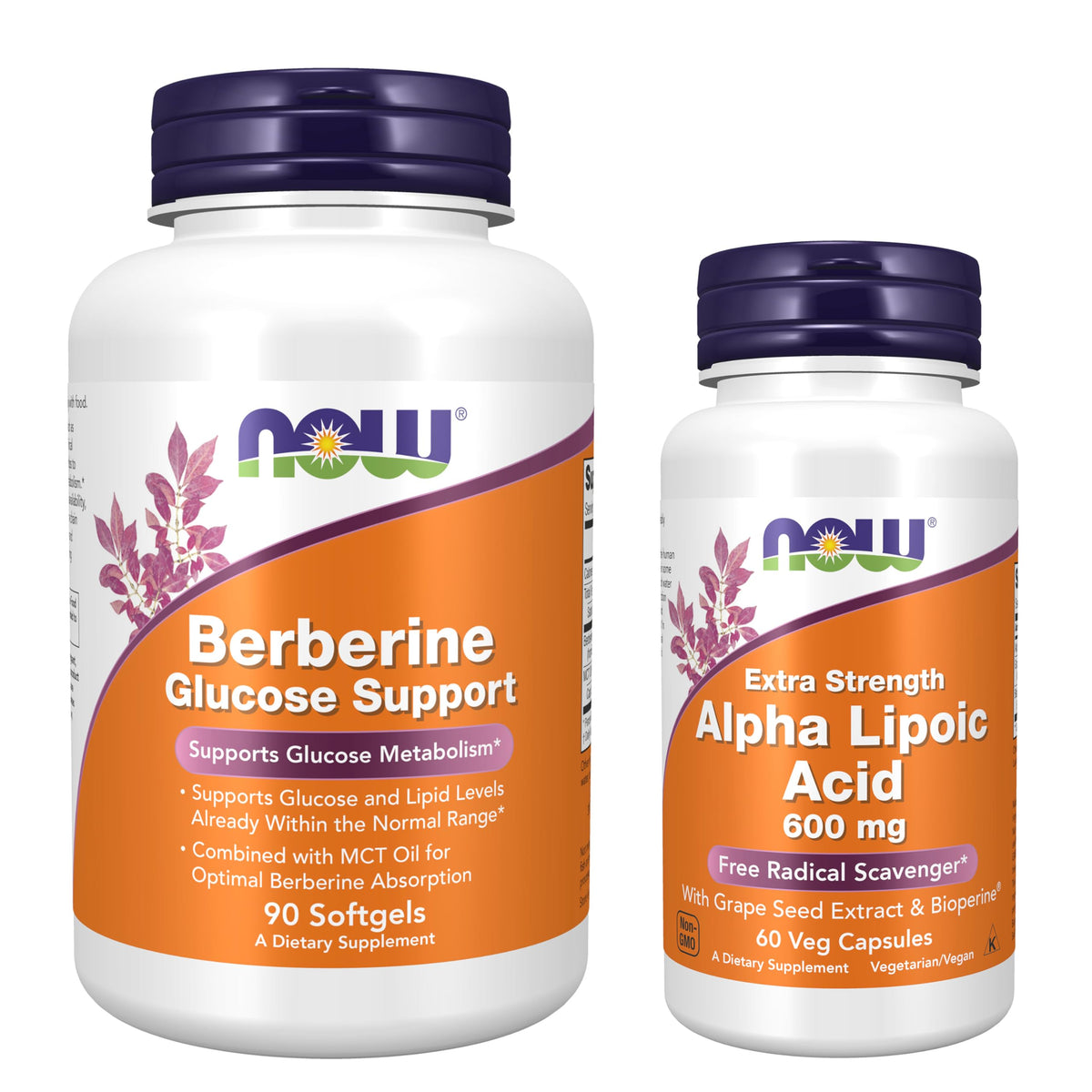 Now Foods Glucose & Metabolic Support Bundle* - Berberine + ALA Supplements