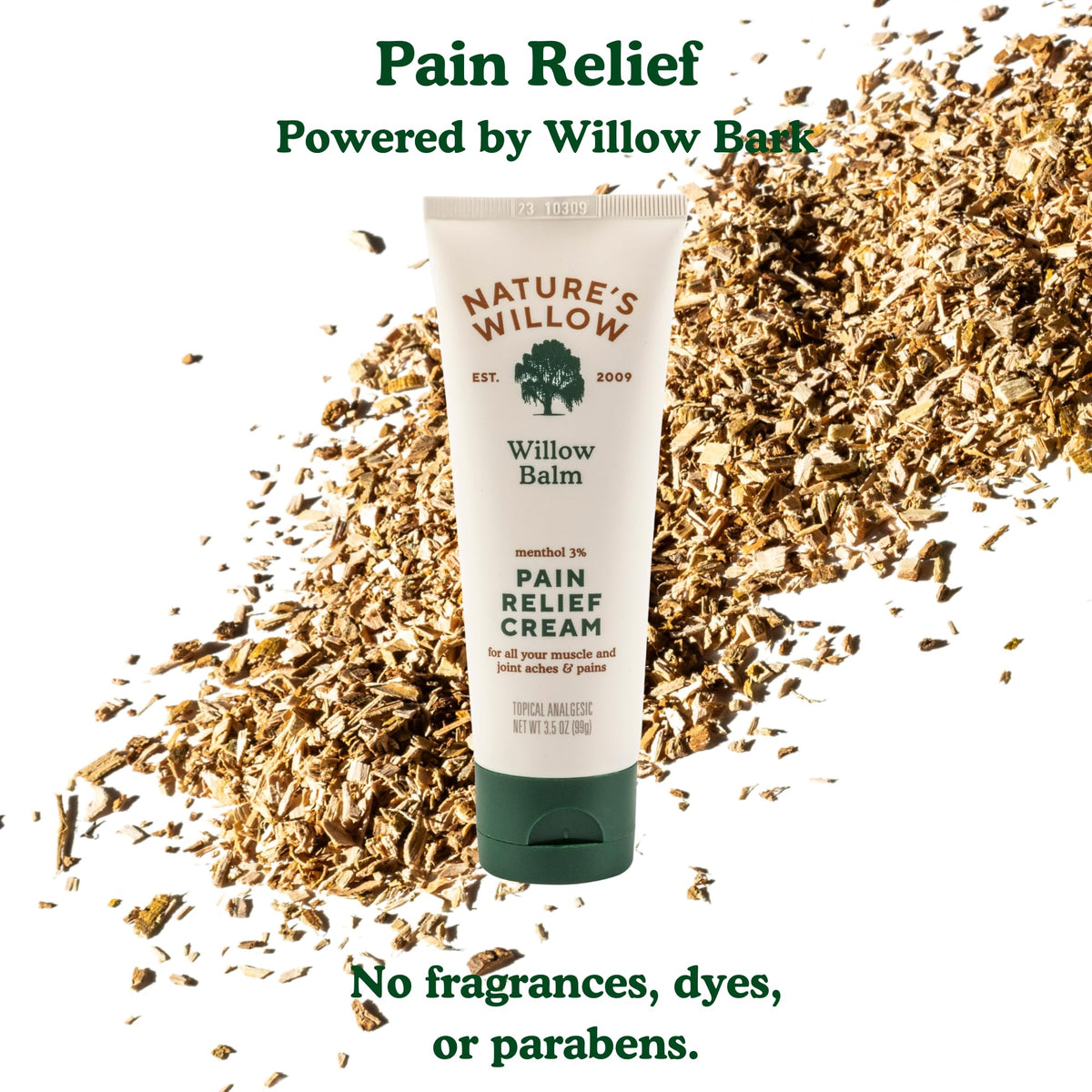 Nature's Willow Willow Balm Natural Pain Relief Cream for Muscles & Joints | Fast-Acting with Willow Bark & Menthol | Free from Artificial Fragrances & Dyes | 3-Pack | 3.5 fl oz