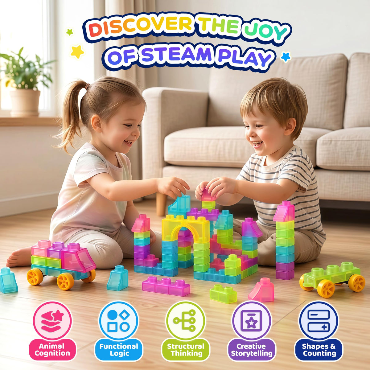 57PCS Soft Glow in The Dark Building Blocks for Toddlers, Dream City