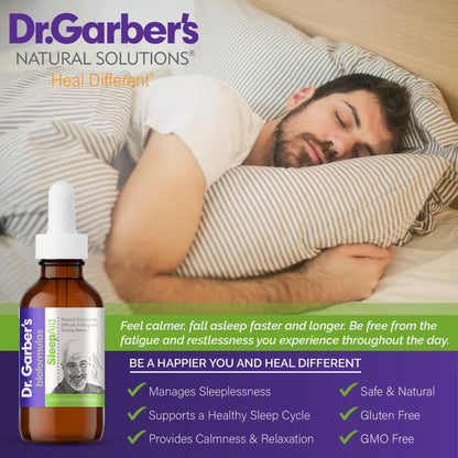 Dr. Garber's Natural Solutions Sleep Aid Oral Drops - Gemmotherapy Liquid Supplement: Supports a Safe & Healthy Sleep Cycle, Calmness & Relaxation - 60ml