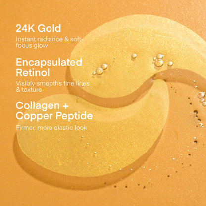 TEREZ & HONOR 24K Gold Retinol Eye Masks - 60 Hydrogel Patches (30 Pairs)