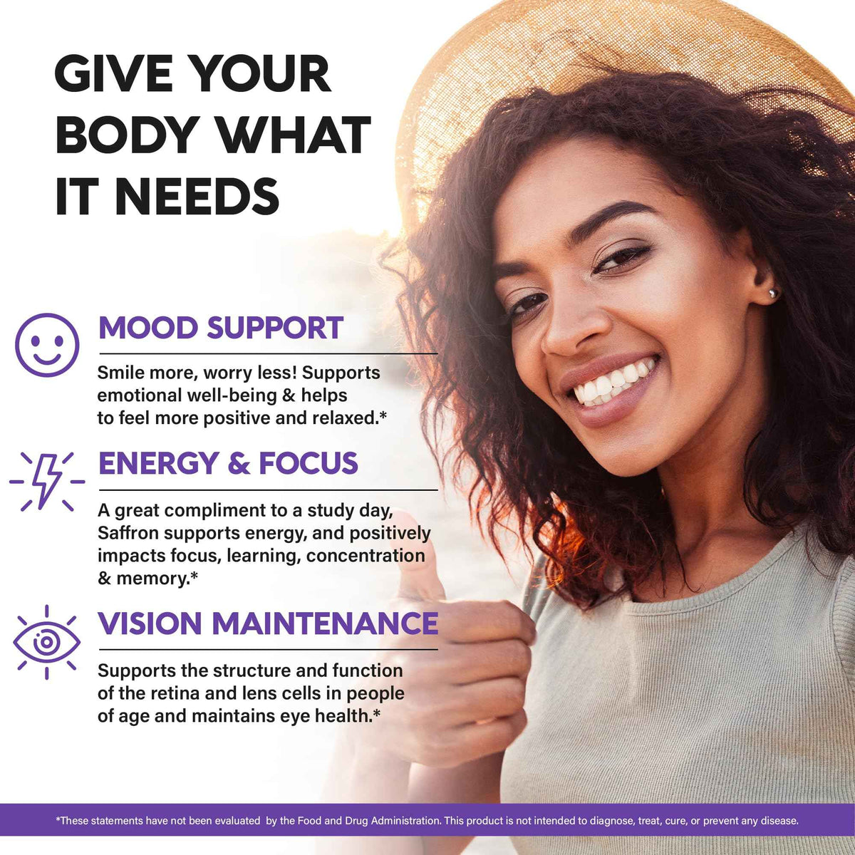 Natural Saffron Supplements - Pure Saffron Extract 88.5 mg - Mood - Focus - Vision - Energy Support - Eye Health for Women & Men - Lab Tested - NonGMO Vegan Pills - 90 Powder Capsules, 3 Month Supply